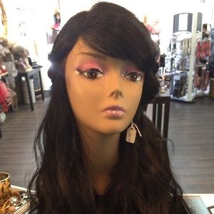 New Custom made lace front of black wig 24 inches